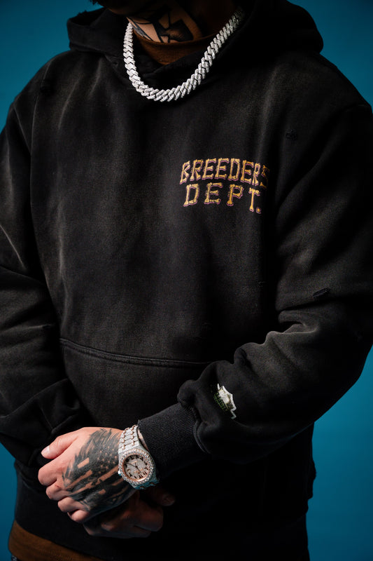 1.Breeder’s Dept. “Bones” Font Hoodie