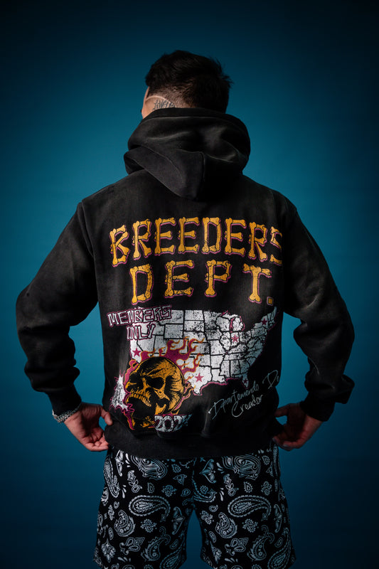 1.Breeder’s Dept. “Bones” Font Hoodie